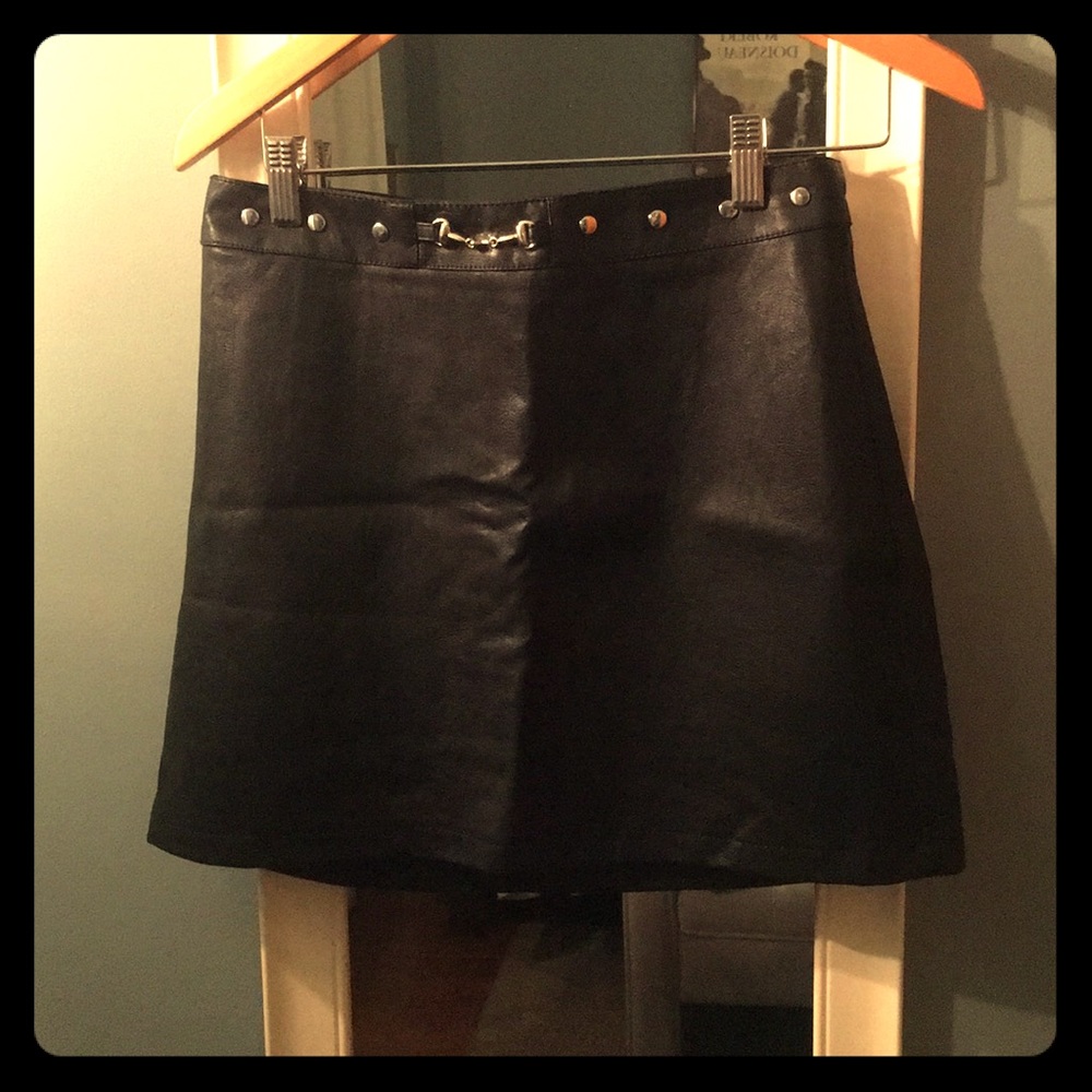 Black faux leather skirt